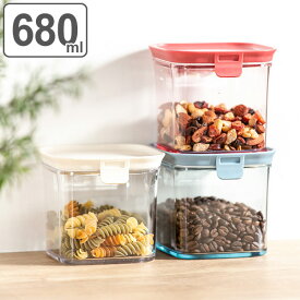 保存容器 プラスチック製 680ml Mサイズ スタッキングできる キャニスター モデュールプラス （ ストッカー 調味料入れ シリコンパッキン 保存 容器 調味料ポット フードストッカー スクエア 角型 おしゃれ プラスチック 軽量 ） 【39ショップ】