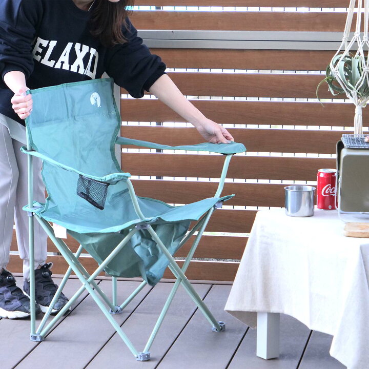 楽天市場】アウトドアチェア 折りたたみ 棚モック付ラウンジチェア 