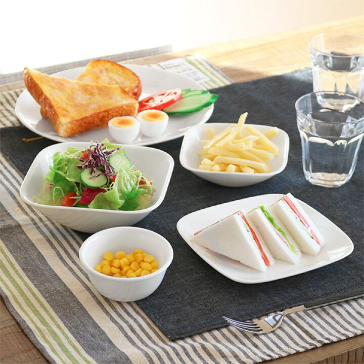 楽天市場】プレート 17cm コレール CORELLE スクエア 白 食器 皿 角皿 