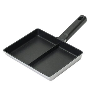 フライパン 仕切り付き IH対応 チーノ フッ素樹脂加工 ツインパン ( ガス火対応 フライパン 仕切り付き 玉子焼き器 卵焼き器 卵1個 玉子1個 たまご焼き器 玉子焼きフライパン エッグパン 卵