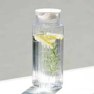 冷水筒 1.2L クールグラース プラスチック ( ピッチャー 水差し 麦茶ポット 水さし 冷水ポット 日本製 軽い 丈夫 ハンドル付き 麦茶 水 コンパクト 1人暮らし 国産 )【39ショップ】