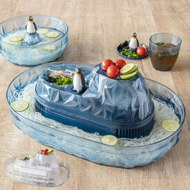 そうめん流し器 M 2～3人用 流氷 流しそうめん 電池式 流しそうめん機 プラスチック製 （ そうめん流し機 しろくま ペンギン 素麺 ながしそうめん 薬味入れ 流し素麺 薬味皿 機械 シロクマ アニマル 動物 氷山 おしゃれ かわいい ）【39ショップ】