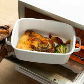 グラタン皿 18cm 深型 ホーロー ブランキッチン （ オーブン対応 オーブンウェア 耐熱皿 保存容器 バット ふた付き ホーロー製 琺瑯 作り置き 漬物容器 角型 アウトドア キャンプ 保温性 耐久性 お手入れ 簡単 持ち手付き ）【39ショップ】