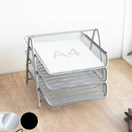 ファイルトレー 3段 A4サイズ 縦 レターケース スチール製 （ ファイルケース ファイル ケース トレー A4…