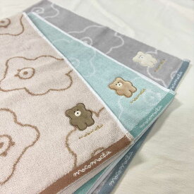 フェイスタオル モコモカ 34×82cm （ 顔拭きタオル タオル キャラクター 湯上りタオル 綿 お風呂 汗拭き 汗拭きタオル 手拭き ほっこりモコモカ 総柄 ） 【39ショップ】