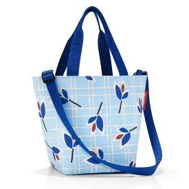 【アウトレット】ハンドバッグ reisenthel SHOPPER XS LEAVES BLUE （ トートバッグ エコバッグ バッグ 肩掛け レディース ライゼンタール かばん 鞄 カバン 手提げ マチ広 ファスナー式 ポケット付き ）【39ショップ】