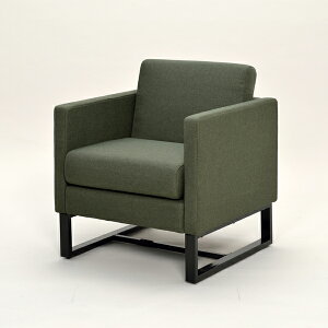 【法人限定】 オフィスソファ 1人掛け スクエアソファー ファブリック 幅62cm ( 送料無料 ソファ 応接室 オフィス家具 ソファー 肘掛け付き グリーン 緑 おすすめ 1人用 一人用 椅子 チェア