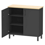 カウンター 木製 開き戸収納タイプ オフィス家具 幅100cm （ 法人限定 送料無料 収納 棚 本棚 開き戸 オ…