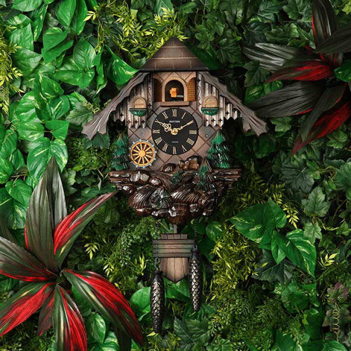 鳩時計 壁掛け 木製 ドイツ 壁掛け時計 振り子時計 アナログ 自動時報 カッコー リズム時計 インテリア RHYTHM  壁掛け時計　鳩時計