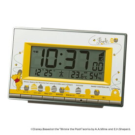 目覚まし時計 ディズニー デジタルアラーム くまのプーさん 8RZ133MC08 （ 送料無料 めざまし時計 卓上めざまし時計 置き時計 デジタル 電波時計 アラーム 4段階 温度 湿度 カレンダー ライト 雑貨 ） 【39ショップ】
