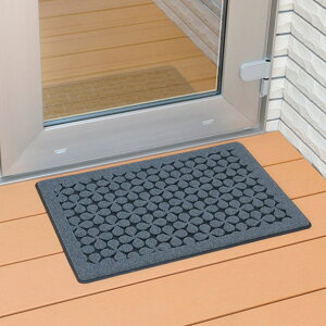 玄関マット 厚さ8mm 屋外用 クローバー柄 ( 40×60cm 45×75cm 60×90cm 屋外 玄関 マット 洗える 水洗い クローバー 長方形 エントランスマット エントランス 玄関用 グレー シンプル おしゃれ )【3