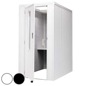 吸音ブース フロントイン セミオープン デスク付き REMUTE ( 送料無料 オフィス 個室ブース 1人用 部屋 簡易 吸音 騒音 軽減 防音 天井オープン ワークブース 電源タップ 換気ファン リモート