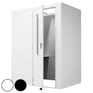 吸音ブース サイドイン セミオープン デスク付き REMUTE ( オフィス 個室ブース 1人用 部屋 簡易 吸音 騒音 軽減 防音 天井オープン ワークブース 電源タップ 換気ファン リモート会議 テレワ