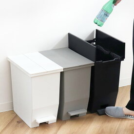 【レビュー特典付き】 ゴミ箱 20L SOLOW ソロウ ペダルオープンスリム （ ごみ箱 ペダル 20リットル ふた付き 両開き スリム 幅22 分別 キッチン カウンター 棚下 抗菌 防汚 加工 おしゃれ シンプル ホワイト ブラック ）【39ショップ】