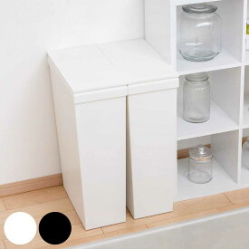 ゴミ箱 SOLOW 40L スリム ワイド ソロウ 袋の交換が楽なダストボックス スリム ワイド （ ごみ箱 40リットル ふた付き スリム 袋交換 簡単 分別 防汚加工 抗菌加工 キャスター付き シンプル ホワイト ブラック 日本製 ）【39ショップ】