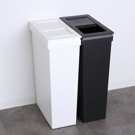 ゴミ箱 SOLOW 40L スライドオープン 隙間や通路で使える （ ごみ箱 40リットル スリム 幅19.8cm スライド ふた付き シンプル 無地 おしゃれ キャスター付き 袋が見えにくい 抗菌 防汚加工 角型 ）【39ショップ】