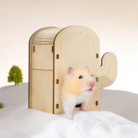 ケージ ハムスター ミオファン DIYハウス カクタス S （ ハムスターケージ 小動物用ケージ 小動物用 遊び場 ペット 飼育 ハウス DIY 小動物用ハウス 木製 簡単組立 工作 ボックス入り プレゼント ペット用品 ）【39ショップ】