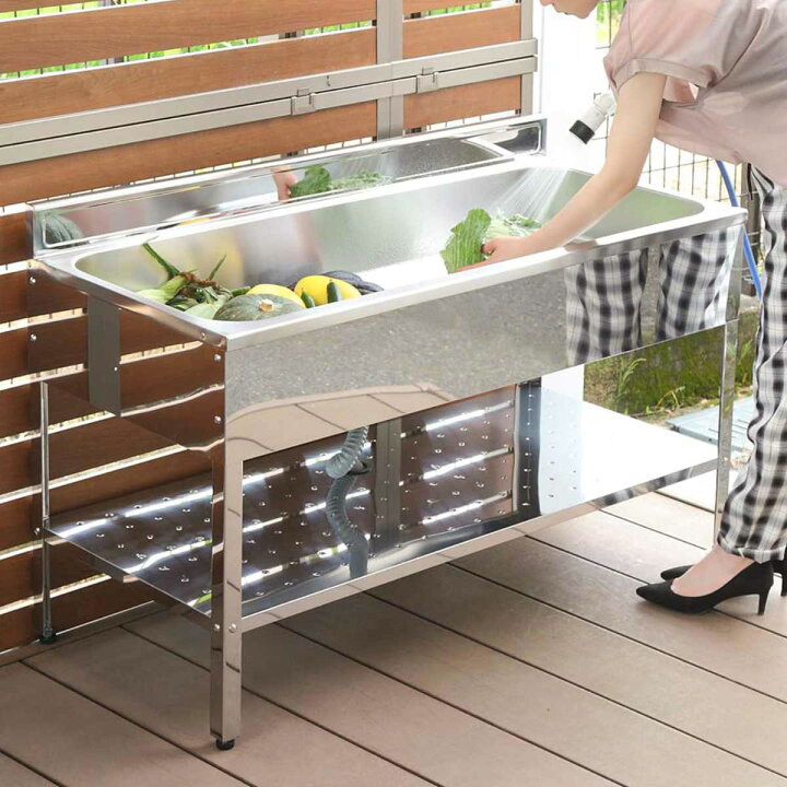 楽天市場】流し台 ステンレス 簡易流し台 幅120×奥行55×高さ78cm 
