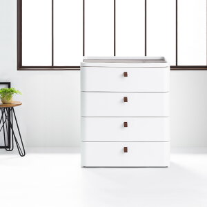 チェスト タンス リバーシブル 木製天板 アースホワイト 4段 幅72.5cm 完成品 日本製 ( 収納ケース プラスチック製 収納 引き出し 隠しトレー付き 衣類収納 リビング収納 衣装ケース 収納ボッ