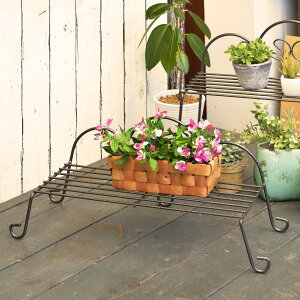 プランタースタンド チェアースタンド ロータイプ ( フラワースタンド 花台 飾り台 フラワー スタンド スチール 植木鉢スタンド 鉢置き 園芸 鉢台 プランター ポットスタンド )【39ショッ