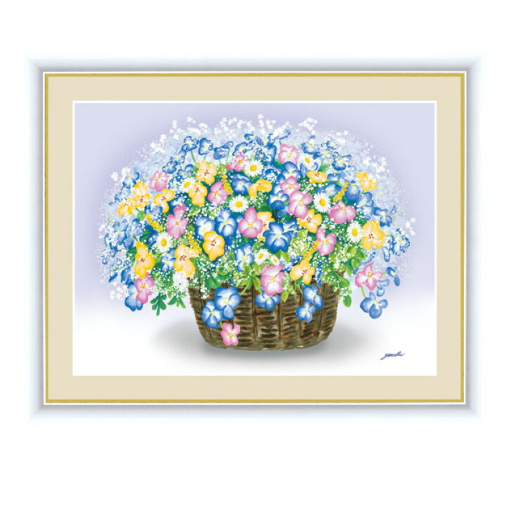 楽天市場】絵画 『ビオラのブーケ』 34×42cm 洋美 額入り 巧芸画 