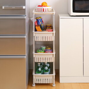 キッチンワゴン ルーチェワゴン 4段 幅28.5cm 奥行46.8cm 高さ94.7cm ( キャスター付き 天板付き キッチンストッカー 日本製 マルチワゴン キッチンラック ワゴン ラック 収納 ワゴン収納 バスケ