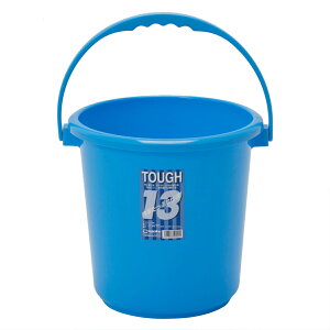 バケツ 本体 13L 目盛り付き 握りやすい ニュー タフバケツ ( ばけつ 13リットル プラスチック 掃除 目盛り 丈夫 アウトドア 洗車 収納 園芸 掃除用品 )【39ショップ】