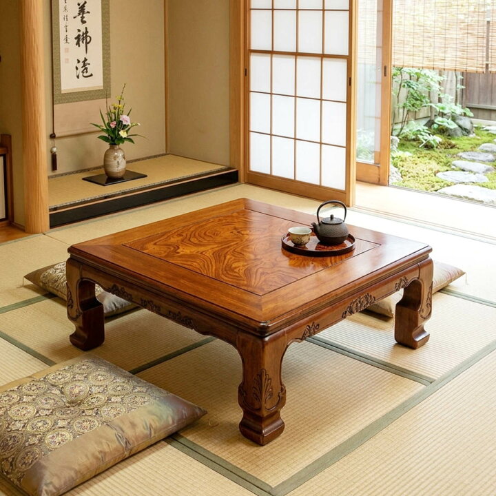 楽天市場】座卓 幅90cm 正方形 継脚付き 家具調こたつ 円居 木製 日本 