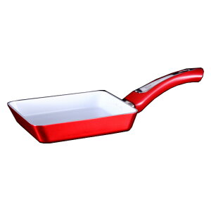 玉子焼き器 18cm IH対応 D&S シャイニーセラミックシリーズ エッグパン ( IH ih ガス火対応 卵焼き器 卵焼きパン 玉子焼きパン 卵焼きフライパン たまご焼き 玉子焼き たまご焼き器 赤 レッド