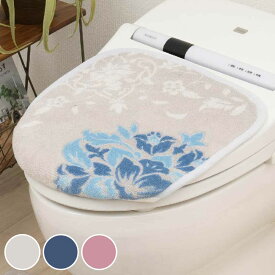 蓋カバー DECORMUSEEプレシャストイレ トイレフタカバー 兼用 （ 蓋 フタ カバー ふたカバー 兼用タイプ 抗菌 防臭 洗濯可 吸着 日本製 トイレタリー 洗える 普通型 洗浄暖房型 トイレ用品 花柄 紋章柄 ）【39ショップ】