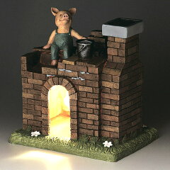 楽天市場 ガーデンオーナメント ソーラーライト 3匹のこぶた レンガの家 送料無料 オーナメント ガーデンライト エクステリアライト 置物 飾り ガーデン 園芸 おしゃれ セトクラフト 39ショップ インテリアパレット