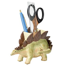 ステーショナリースタンド ペン立て 文房具 ステゴサウルス 恐竜 （ ペンスタンド 鉛筆立て 収納 デスク 文房具 文具 デスク収納 収納用品 デスク周り 整理 整頓 小学生 学習机 置物 リアル オブジェ ディスプレイ ）【39ショップ】