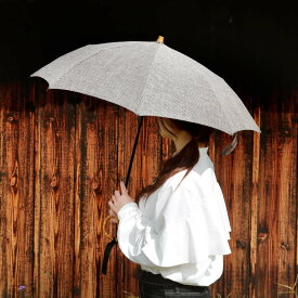 日傘 SURMER 折りたたみ クラシックリネン 千鳥柄 日本製 （ sur mer シュルーメール 折りたたみ傘 晴雨兼用 傘 かさ レディース 麻 綿 刺繍 おしゃれ アンブレラ 傘袋付 カバー付き 紫外線カット UVカット 紫外線防止 雨傘 天然木 ）【39ショップ】