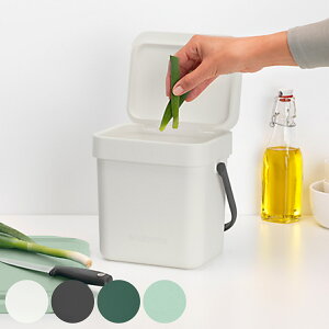 brabantia ゴミ箱 3L ソート&ゴー ふた付き ( ごみ箱 ブラバンシア 3リットル 蓋付き スリム 小さい 卓上 キッチン おしゃれ ダストボックス プラスチック ペール フタ付き ハンドル付き 持ち