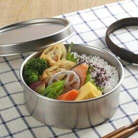 ランチボックス 500ml TSUBAME ステンレス 丸型 弁当箱 M 日本製 （ お弁当箱 女子 男子 大人 子供 1段 一段 ステンレス製 パッキン付き 弁当 お弁当 ベルト付き ランチベルト 1段弁当 ）【39ショップ】