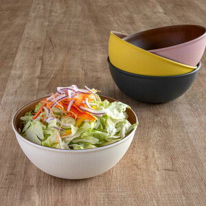 サラダボウル 19.5cm 木目調 isso ecco ( 食洗機対応 電子レンジ対応 ボウル 中鉢 日本製 クリーンコート加工 防汚性 撥水性 軽い 割れにくい シリアル サラダ 子ども アウトドア 持ち運び おし