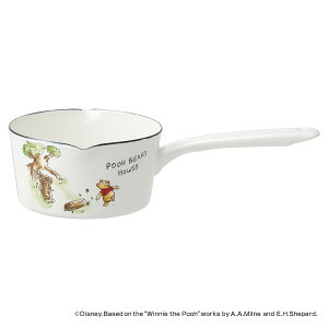 ミルクパン 1.2L IH対応 ホーロー製 くまのプーさん ( ガス火 直火 IH 対応 ソースパン 片手鍋 ほうろう 琺瑯 琺瑯鍋 ほうろう鍋 両口 小鍋 ミニ 小さい 鍋 プーさん キャラクター ) 【39ショッ