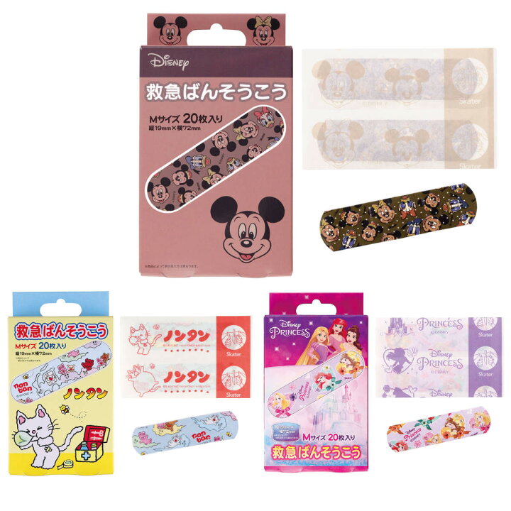 楽天市場】絆創膏 救急バンソウコウ Mサイズ 20枚入り キャラクター 