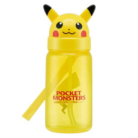 水筒 350ml ダイカットストローボトル ピカチュウ （ ポケモン ストロー付 幼稚園 保育園 ボトル ストラップ付 キャラクター キャラ ストロー付き水筒 ストラップ付き キッズ 幼児 ベビー グッズ 350 ml ） 【39ショップ】