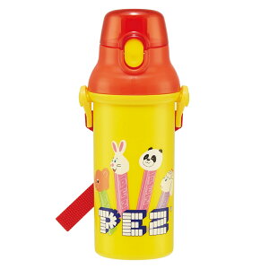 水筒 480ml 抗菌直飲プラボトル PEZ ( 子供用 抗菌 プラスチック製 ダイレクトボトル 直飲み ワンタッチ 日本製 抗菌加工 AG 銀 ショルダーベルト付き 広口 軽量 ボトル ワンプッシュ )【39シ