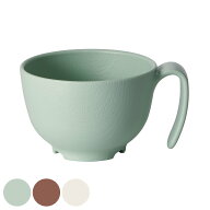 茶碗 370ml 持ちやすい 木製風 ハンドル付 介護 食器 プラスチック製 バイオマス 日本製 （ 食洗機対応 …