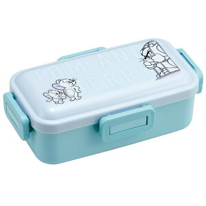 弁当箱 1段 530ml 抗菌ふわっと弁当箱 トムジェリフレンズ ( トムとジェリー ランチボックス 食洗機対応 レンジ対応 一段 抗菌 ドーム型 4点ロック 日本製 仕切り付き 銀 AG 抗菌加工 食洗機OK