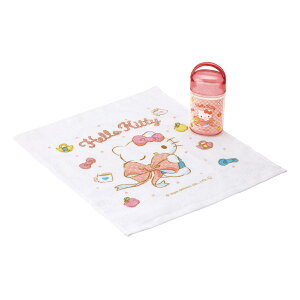 おしぼり 抗菌ケース付おしぼり キティビックリボン ( キティ お手拭き タオル ハンカチ 手拭き ハンドタオル 抗菌 おしぼりタオル おてふき おしぼりケース ケース付 子供 キッズ 給食 AG