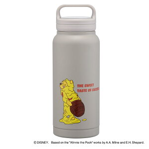 水筒 800ml スクリューハンドルマグボトル プーファニーフェイス ( プーさん マグボトル 保温 保冷 直飲み ハンドル付き キャラクター 広口 ダイレクトボトル 直のみ マグ ボトル 真空 二重