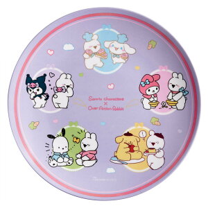 プレート 薄肉メラミンプレート サンリオキャラクター×すこぶるウサギ ( 20cm キャラクター かわいい 皿 お皿 子ども用食器 中皿 サンリオ シナモロール クロミ マイメロディ ポチャコ ポム
