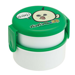 弁当箱 500ml 抗菌丸型ランチBOX2段 パンパンくんの日常 ( 食洗機対応 抗菌 丸型 ランチボックス レンジ対応 二段 日本製 レンジOK 食洗機OK お弁当 弁当 フォーク付き 銀 AG 抗菌加工 )【39ショ