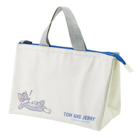 カバー付きランチバッグ トムジェリおひるね 保冷 （ トムとジェリー お弁当袋 ランチバッグ ミニバッグ 手提げ サブバック 鞄 保温 バッグ ビニール加工 かばん カバン お弁当用 お弁当入れ 保冷剤 保冷ランチバッグ ）【39ショップ】