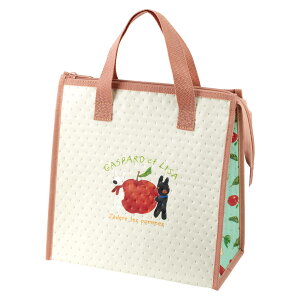 ランチバッグ 不織布保冷バッグ リサ&ガスパール リンゴ柄 ( 保冷ランチバッグ 保冷 弁当袋 お弁当袋 四角 ランチトートバッグ 保温 ランチトート お弁当箱 弁当 袋 ランチ マチ付き お弁