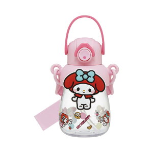 水筒 650ml ラバーマスコット付ストローボトル マイメロ 大好きな日々 ( ストロー付ボトル ストローボトル クリアボトル ワンプッシュ ワンタッチ ストロータイプ 子供 子供用水筒 クリア