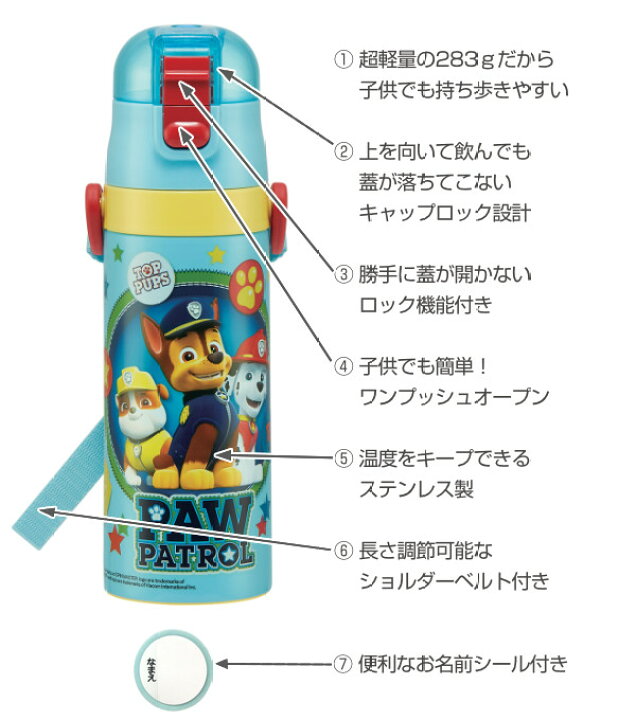 楽天市場】水筒 470ml ステンレス 直飲み 超軽量 ダイレクトボトル パウ・パトロール 子供 ( PAW PATROL パウパトロール 保冷 すいとう ワンプッシュボトル キッズ 直のみ 子供用水筒 ダイレクトボトル 幼稚園 保育園 キャラクター )【39ショップ】 : インテリアパレット 楽天市場】水筒 470ml ステンレス 直飲み 超軽量 ダイレクトボトル パウ・パトロール 子供 ( PAW PATROL パウパトロール 保冷 すいとう ワンプッシュボトル キッズ 直のみ 子供用水筒 ダイレクトボトル 幼稚園 保育園 キャラクター )【39ショップ】 : インテリアパレット
